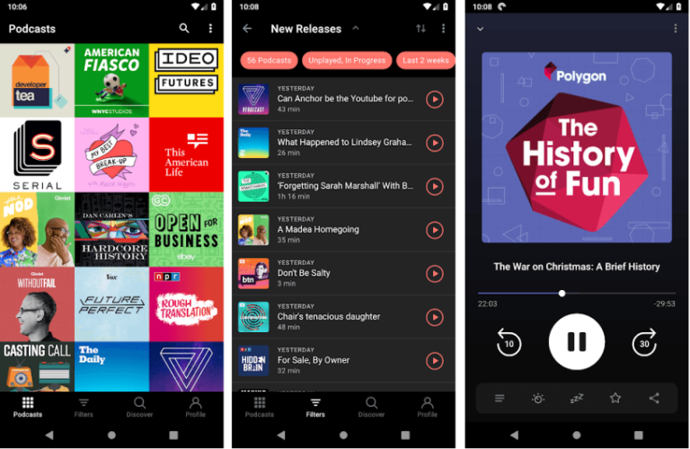 Aplicaciones de podcast para Android